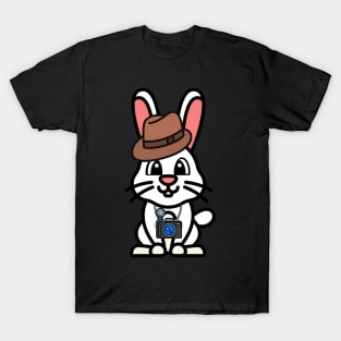 Funny bunny is holding a camera T-Shirt